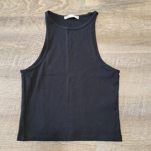 ZARA | High Neck Tank Top Cropped | Sz. S - Picture 1 of 4